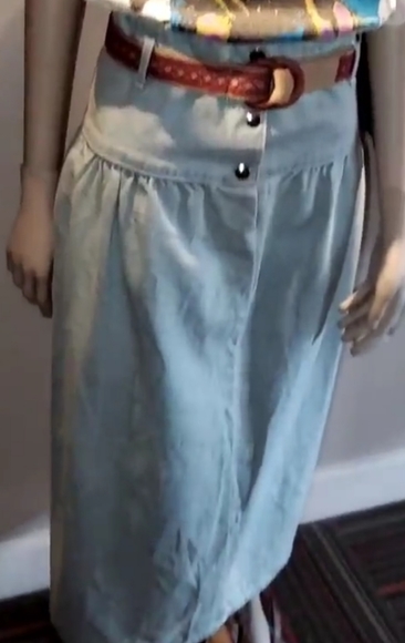 Touché Dresses & Skirts - 80s Drop Waist Denim Skirt - Vintage